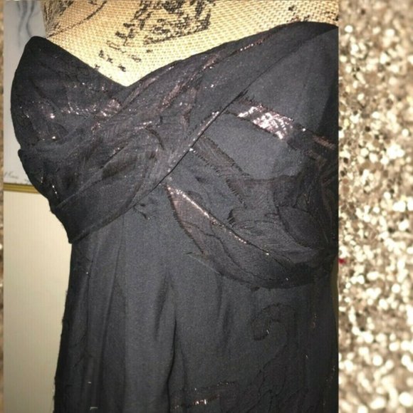 NICOLE MILLER COLLECTION BLACK SILK CHIFFON Mini dress - Picture 2 of 16